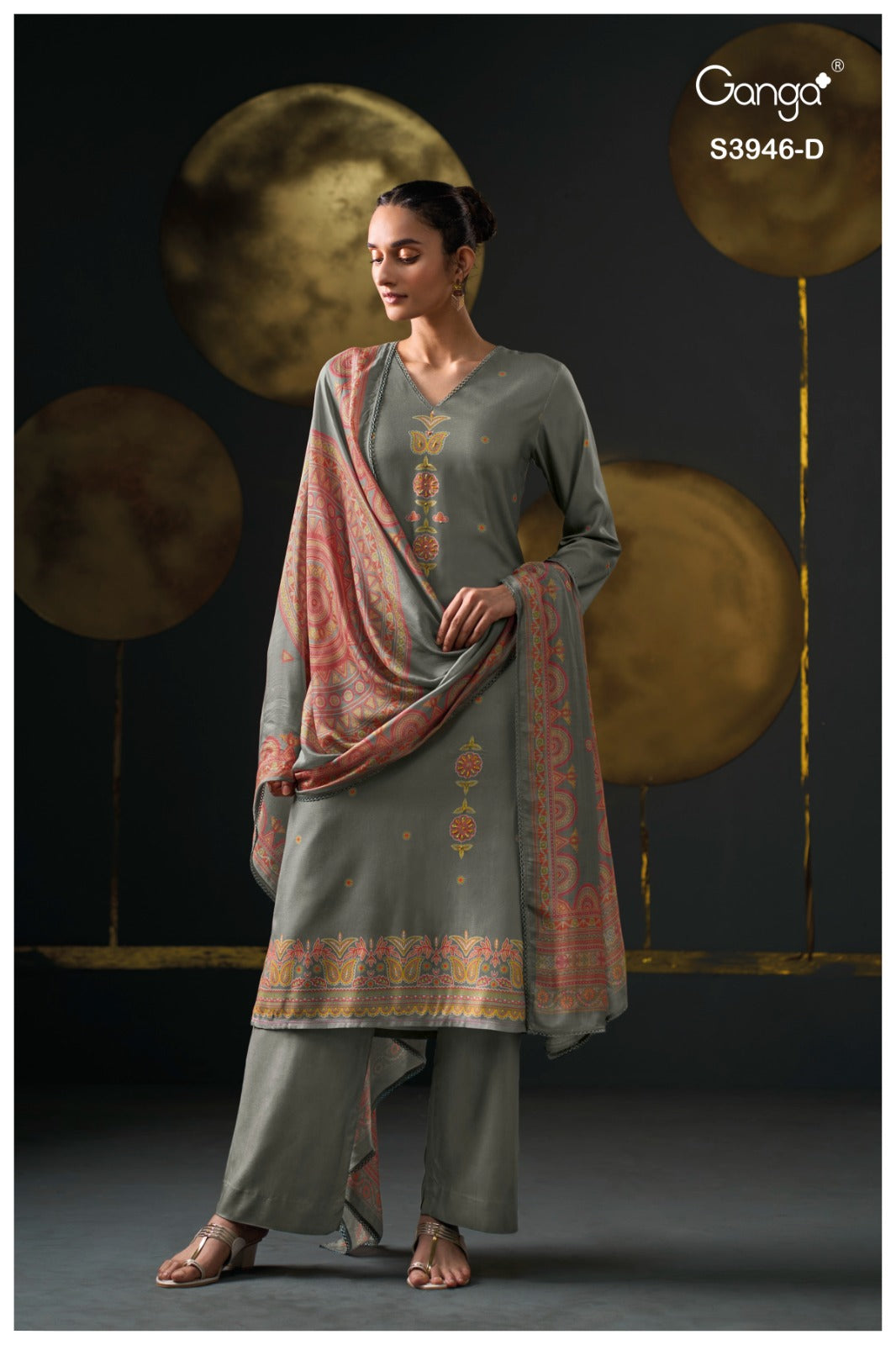 Jerusha 3946 Ganga Wool Pashmina Suits Wholesale