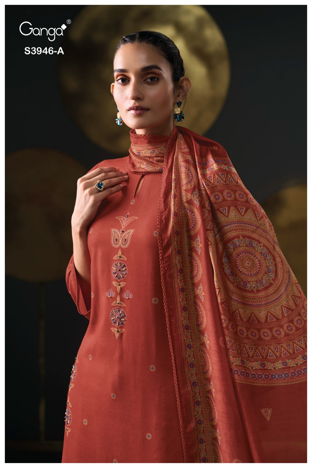 Jerusha 3946 Ganga Wool Pashmina Suits Wholesale