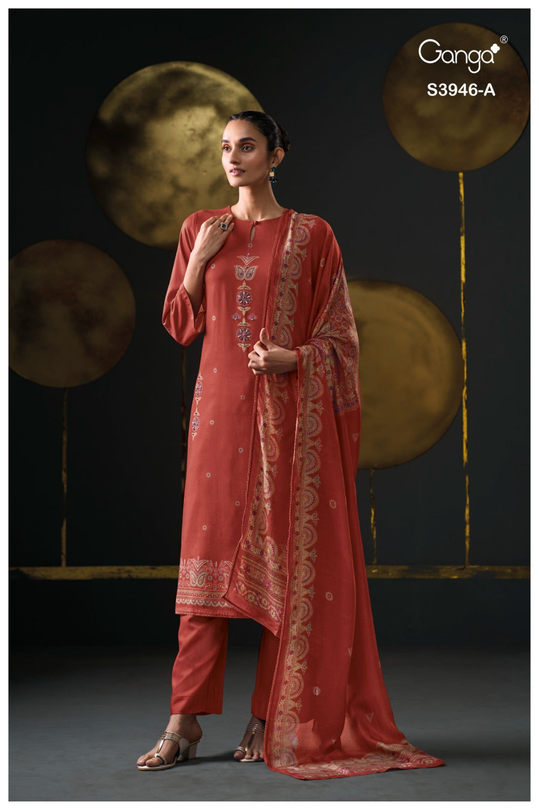 Jerusha 3946 Ganga Wool Pashmina Suits Wholesale