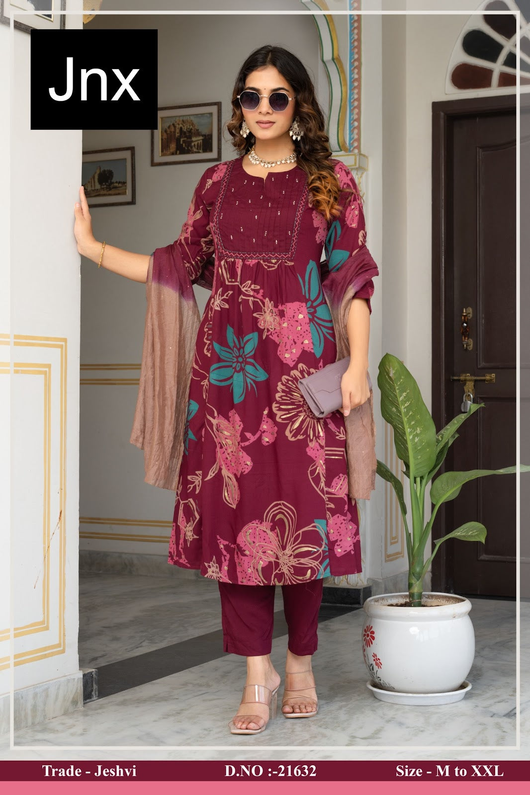 Jeshvi Jnx Vertican Readymade Pant Style Suits Exporter