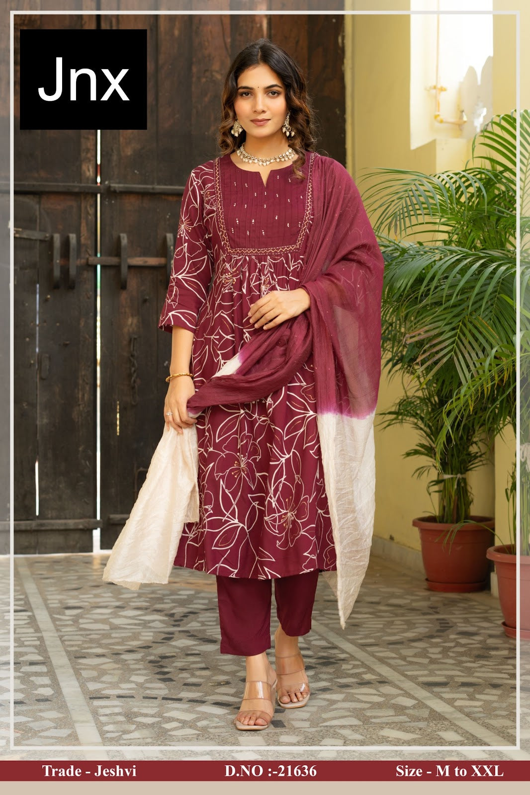 Jeshvi Jnx Vertican Readymade Pant Style Suits Exporter