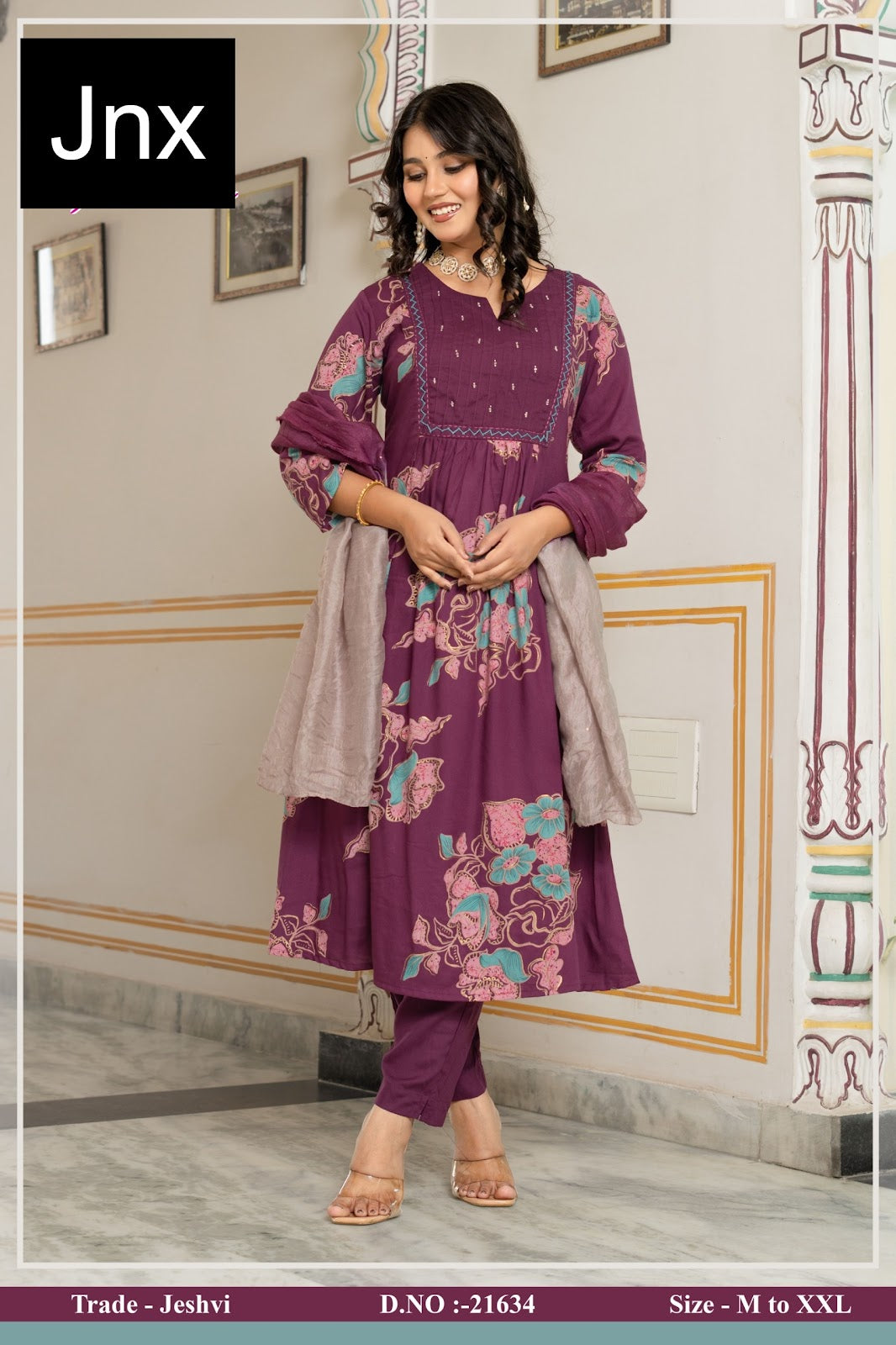 Jeshvi Jnx Vertican Readymade Pant Style Suits Exporter