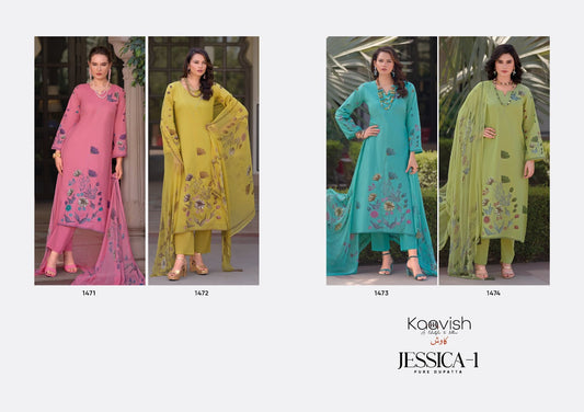 Jesscia 1 Kaavish Pure Lawn Pant Style Suits Exporter Ahmedabad