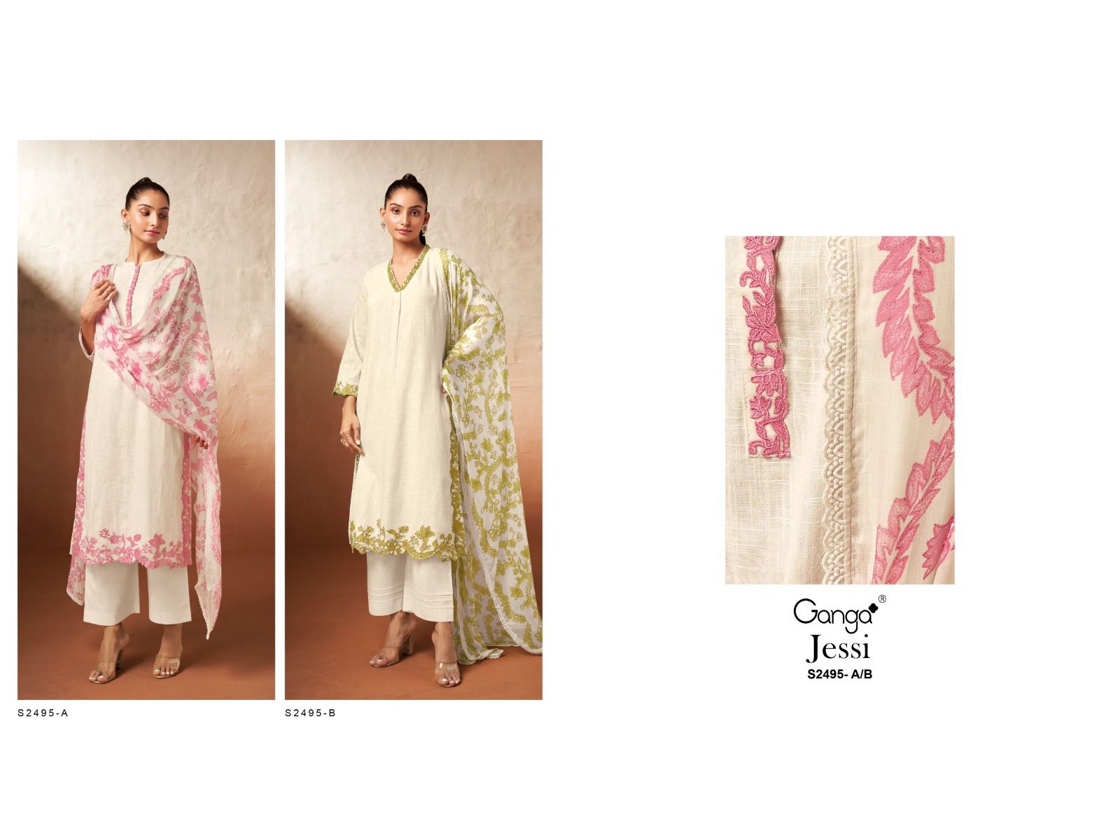 Jessi-2495 Ganga Premium Cotton Plazzo Style Suits