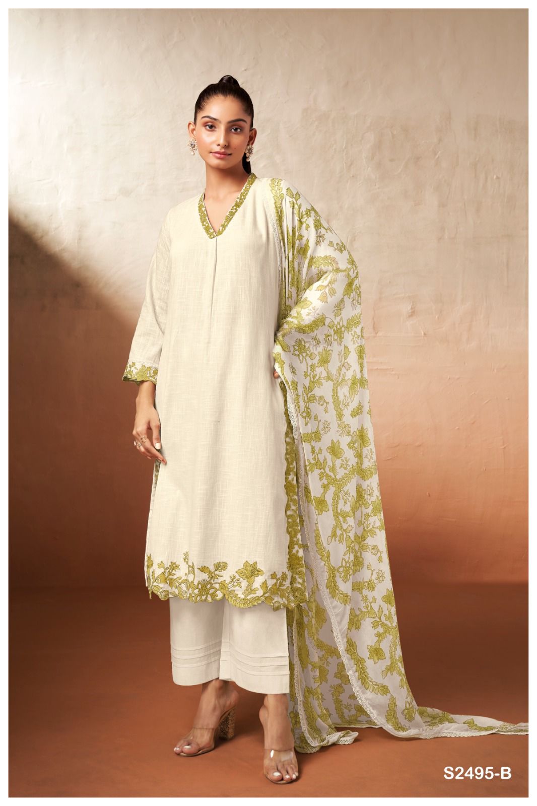 Jessi-2495 Ganga Premium Cotton Plazzo Style Suits
