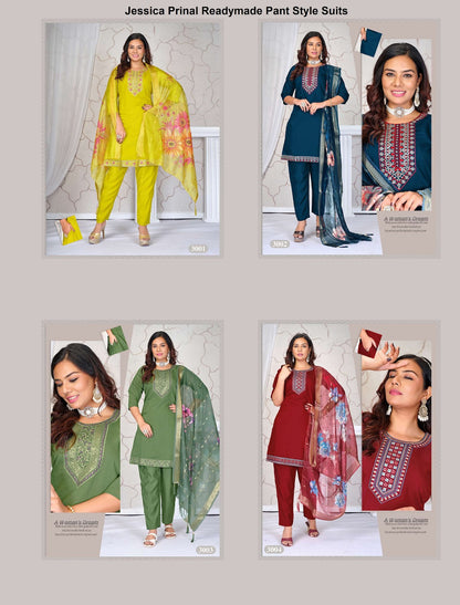 Jessica Prinal Roman Silk Readymade Pant Style Suits Exporter