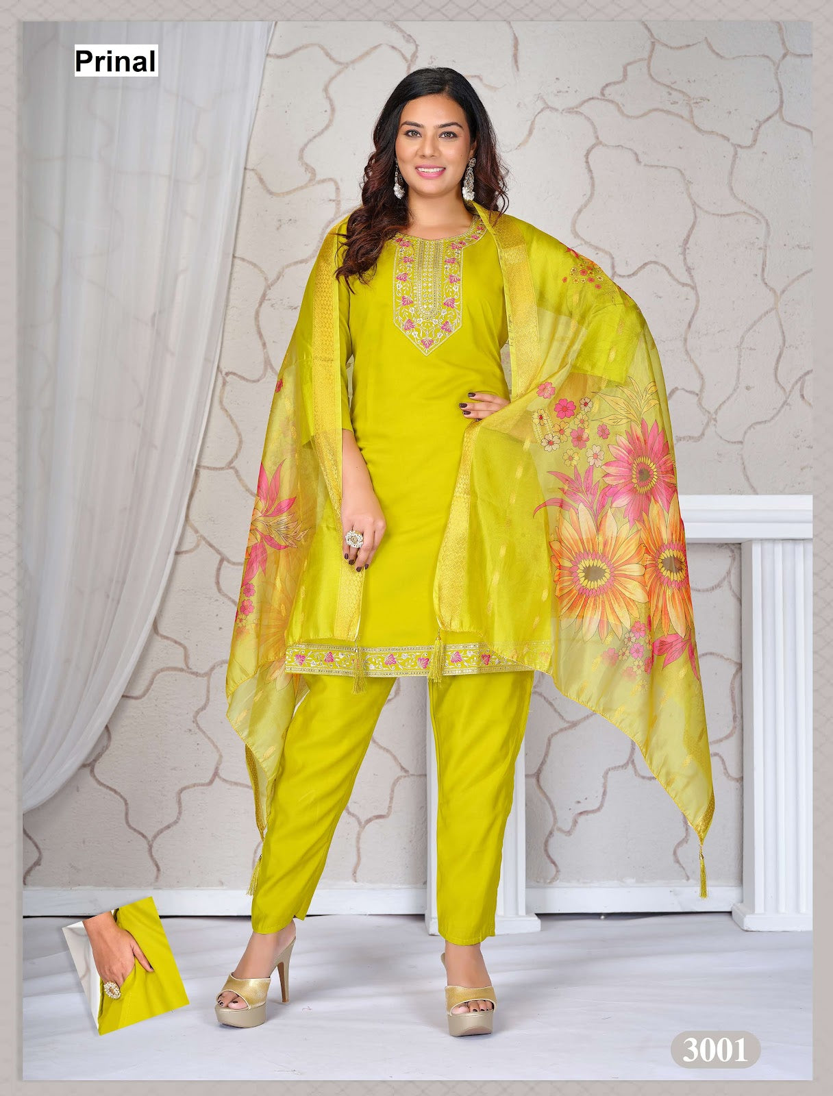 Jessica Prinal Roman Silk Readymade Pant Style Suits Exporter