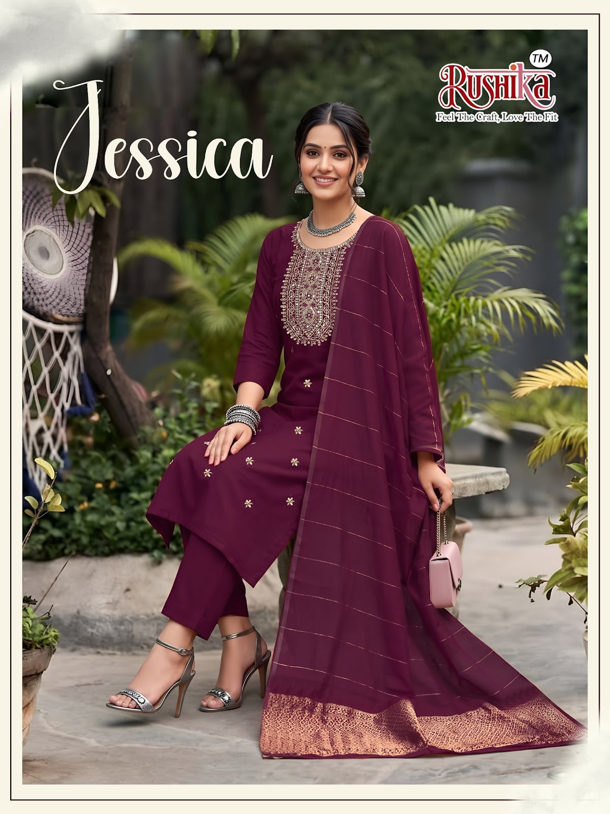 Jessica Rushika Vichitra Silk Readymade Pant Style Suits Supplier Ahmedabad
