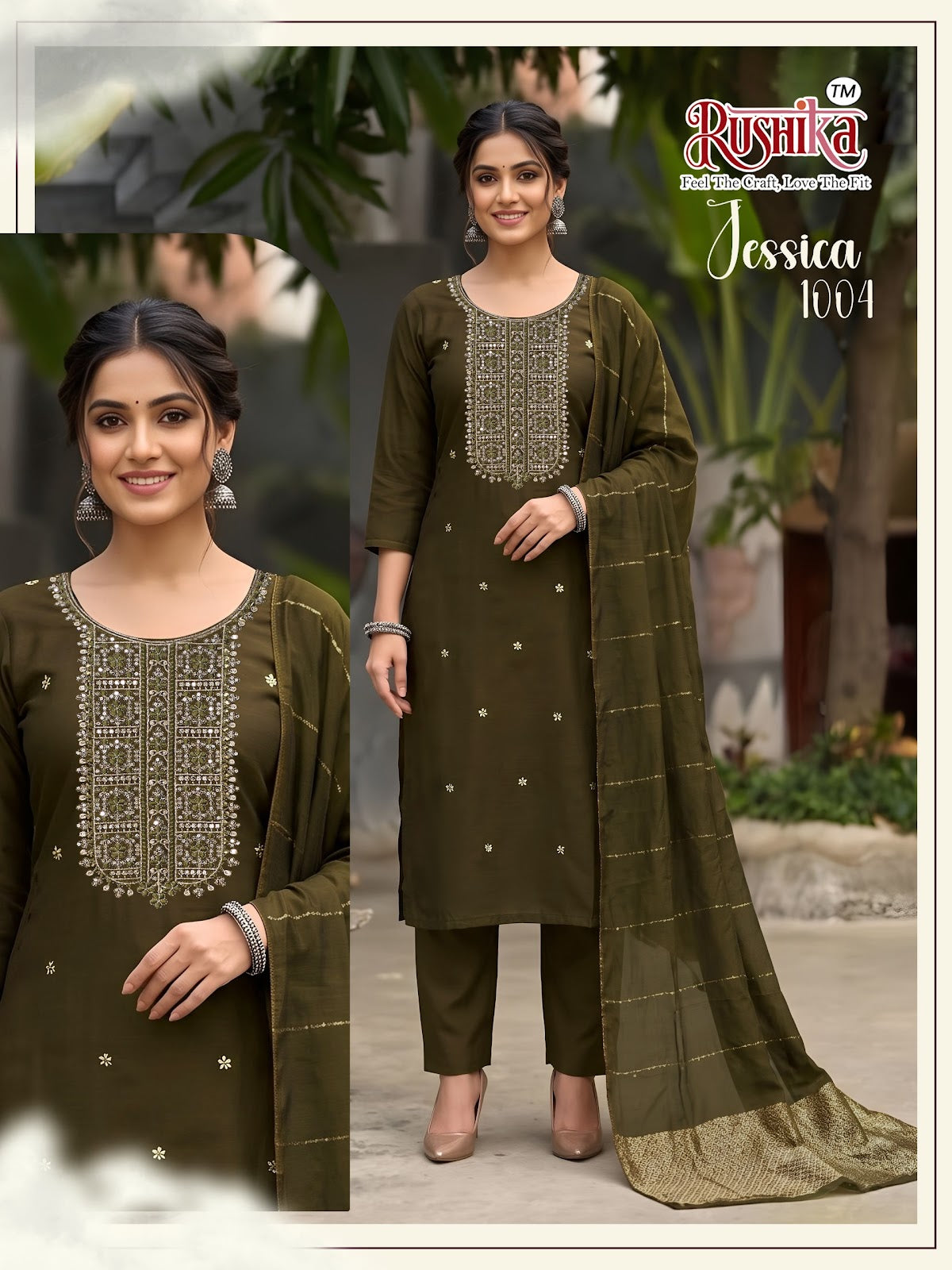 Jessica Rushika Vichitra Silk Readymade Pant Style Suits Supplier Ahmedabad