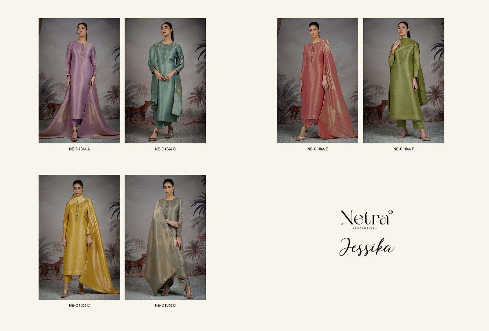 Jessika Netra Premium Bemberg Pant Style Suits Wholesale Rate