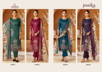 Jessika Vol 2 Radhika Fashion Azara Jam Cotton Pant Style Suits Manufacturer Ahmedabad