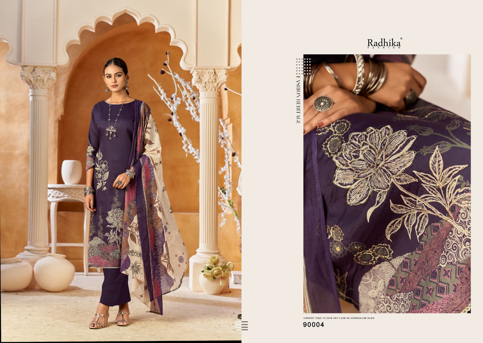Jessika Vol 2 Radhika Fashion Azara Jam Cotton Pant Style Suits Manufacturer Ahmedabad