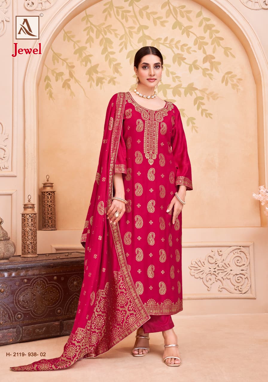 Jewel Alok Viscose Pashmina Suits Exporter India