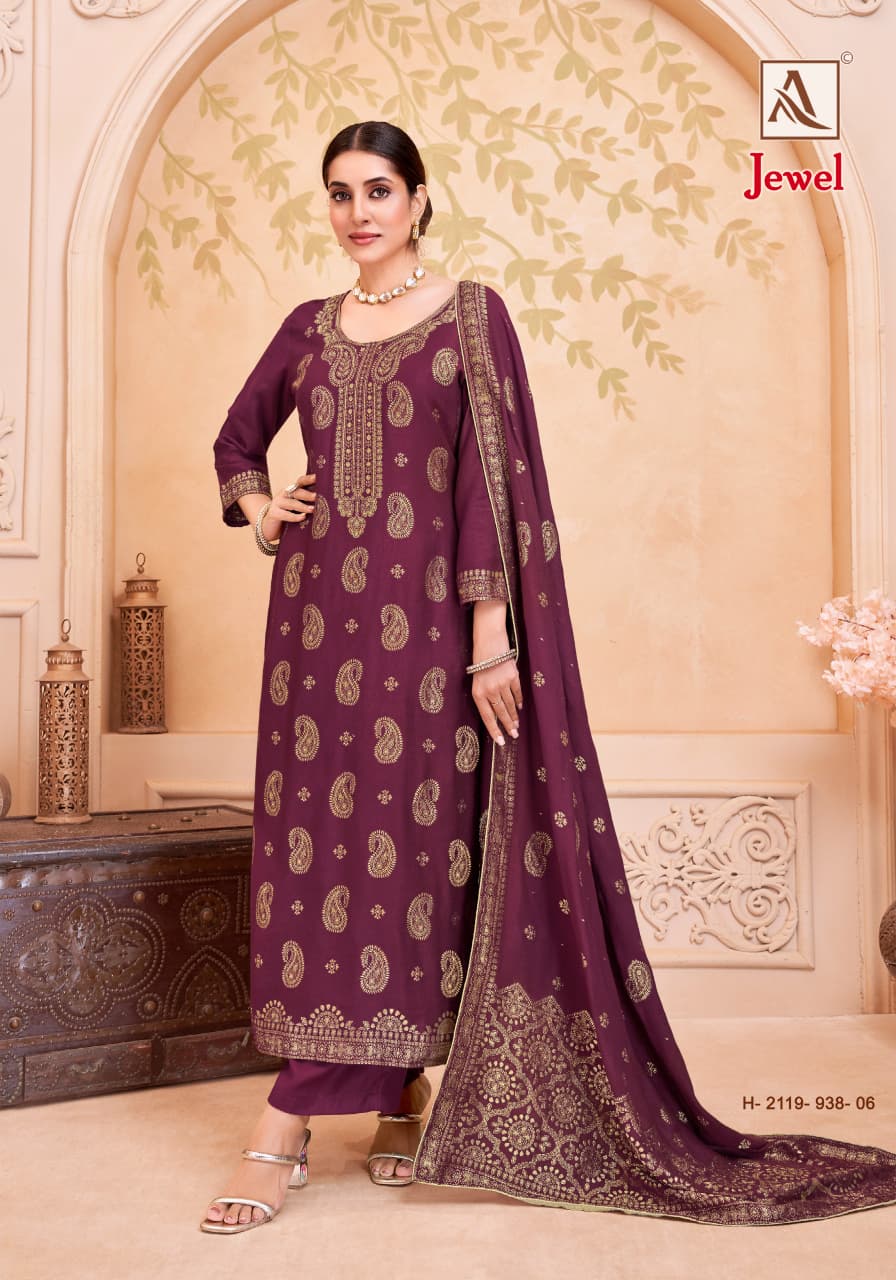 Jewel Alok Viscose Pashmina Suits Exporter India