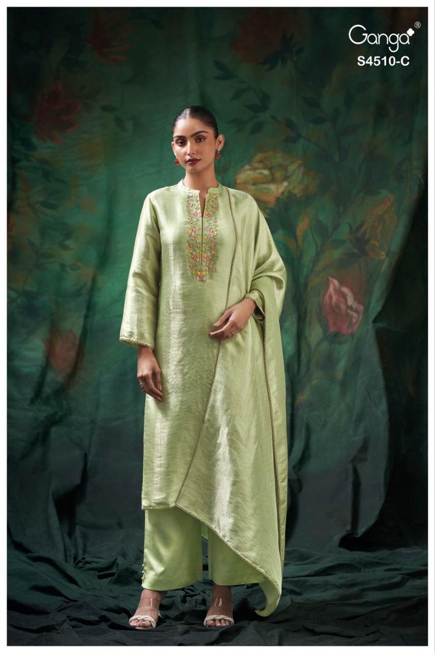 Jeyra S4510 Ganga Bemberg Silk Pant Style Suits Wholesale Price