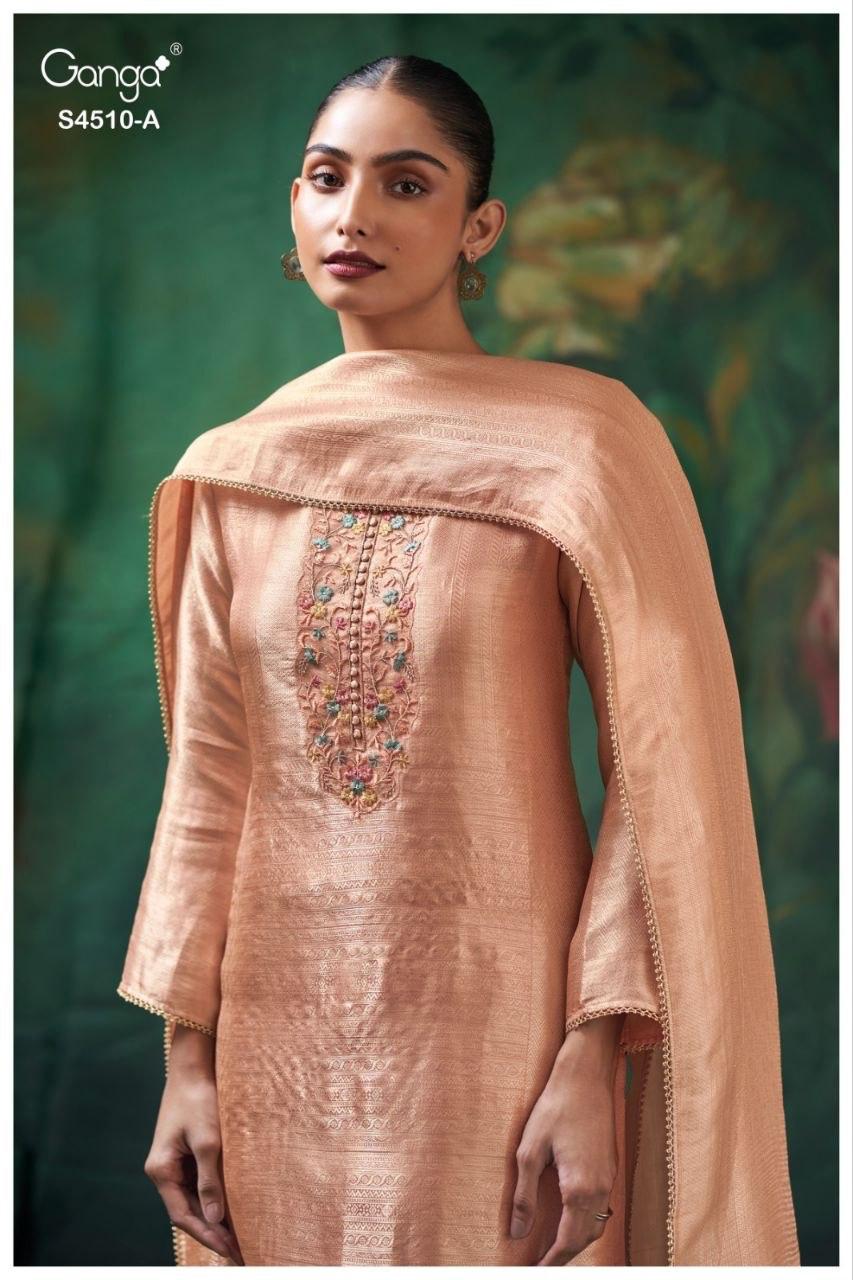 Jeyra S4510 Ganga Bemberg Silk Pant Style Suits Wholesale Price