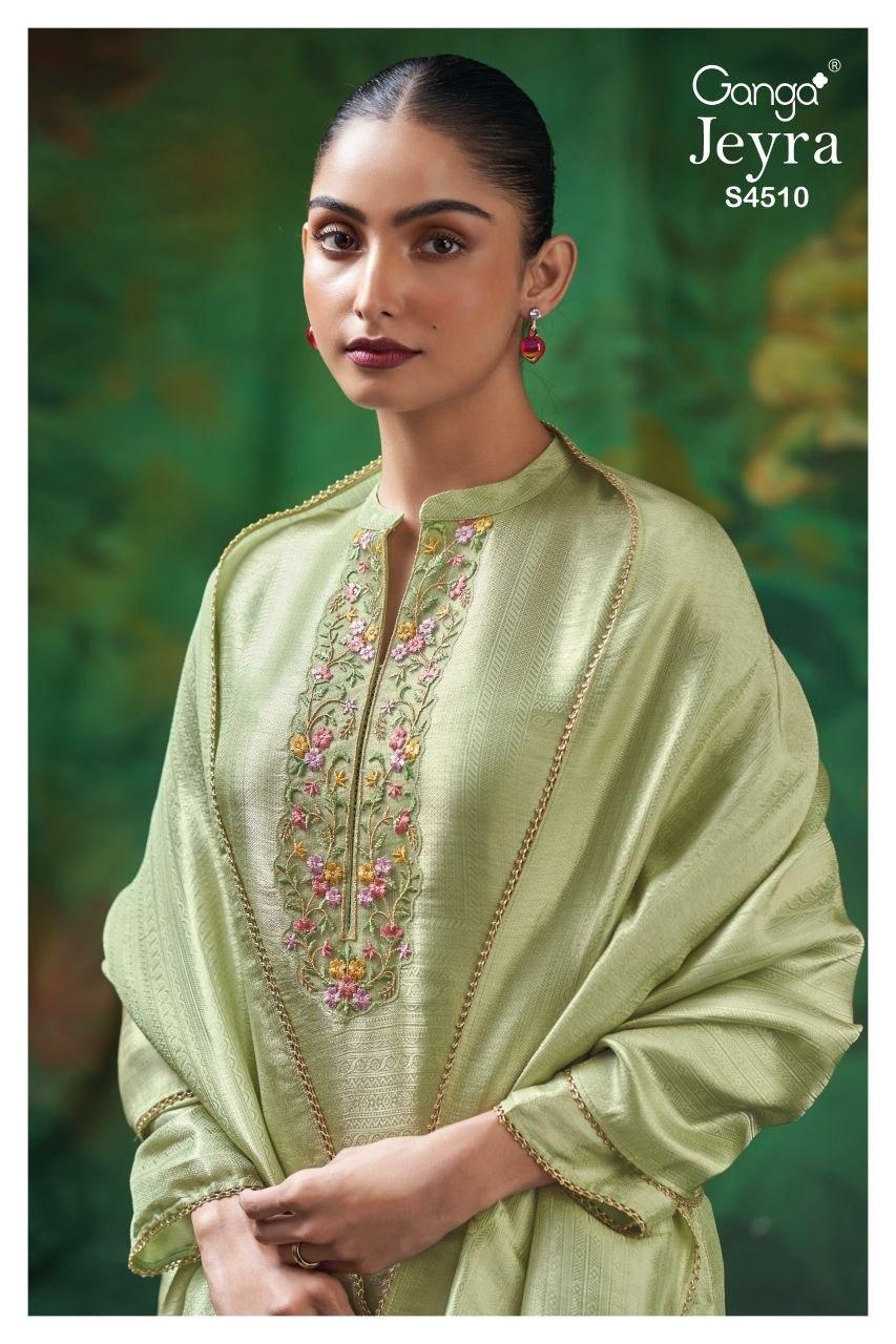 Jeyra S4510 Ganga Bemberg Silk Pant Style Suits Wholesale Price