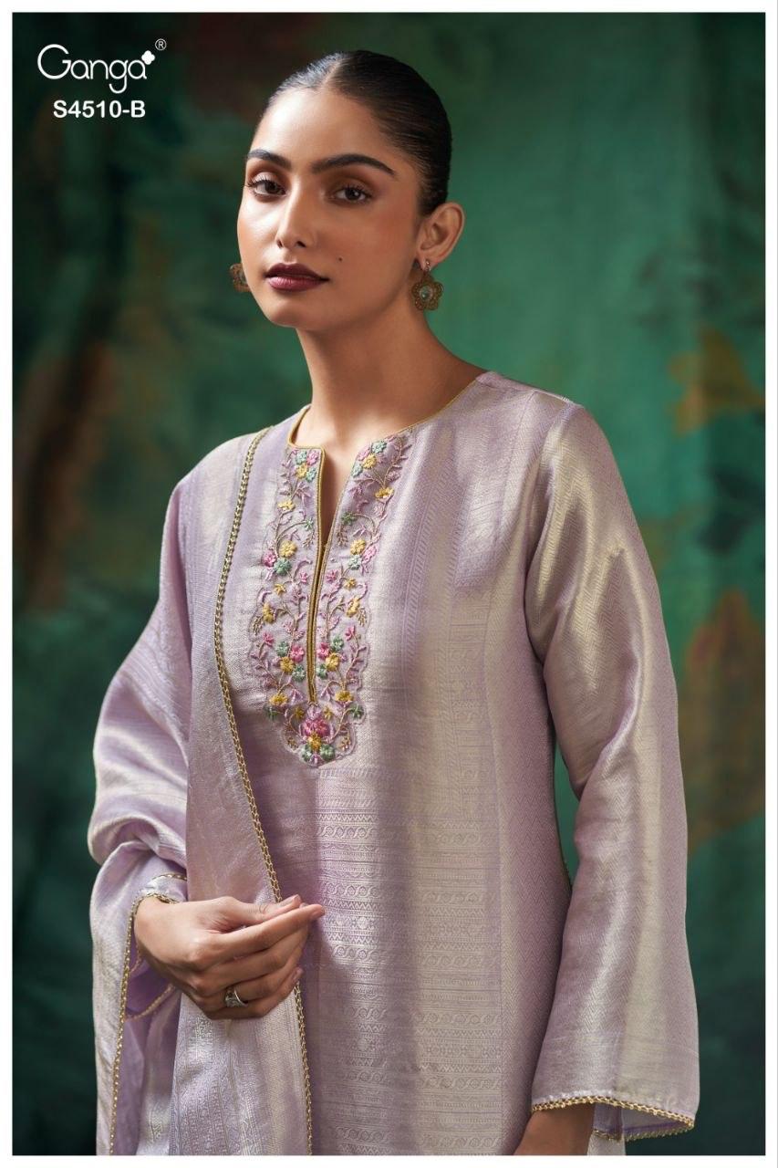 Jeyra S4510 Ganga Bemberg Silk Pant Style Suits Wholesale Price