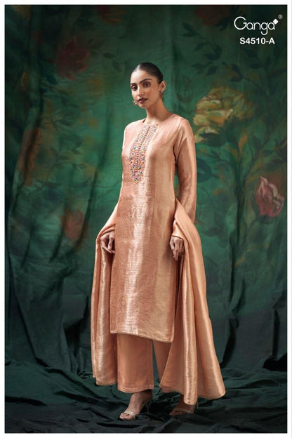 Jeyra S4510 Ganga Bemberg Silk Pant Style Suits Wholesale Price
