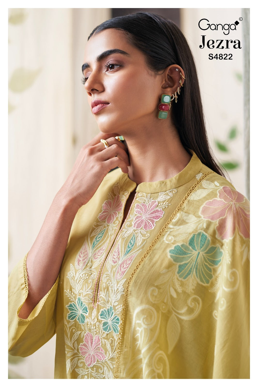 Jezra S4822 Ganga Bemberg Pant Style Suits Exporter