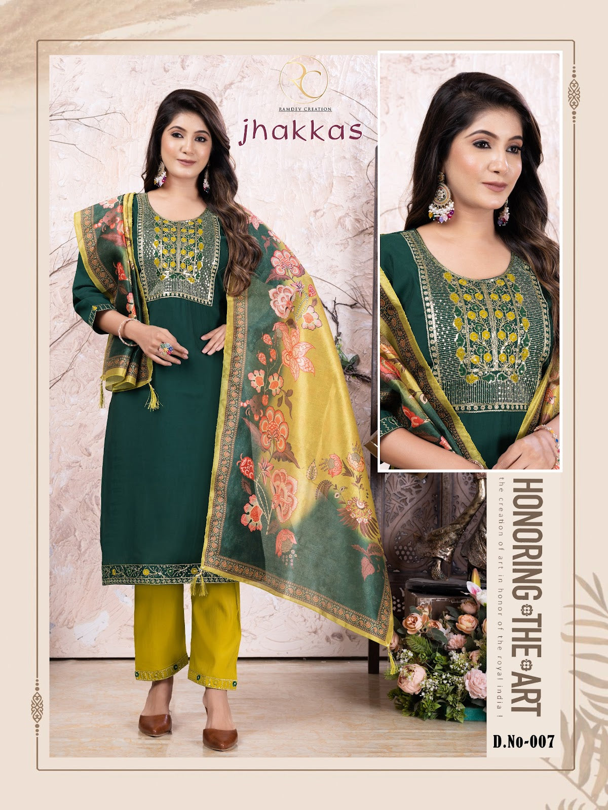 Jhakkas Ramdev Creation Silk Readymade Pant Style Suits Supplier