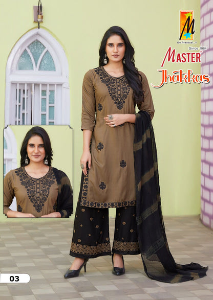 Jhakkas Vol 2 Master Rayon Readymade Plazzo Style Suits Manufacturer Gujarat