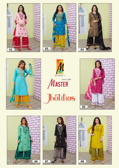 Jhakkas Vol 2 Master Rayon Readymade Plazzo Style Suits Manufacturer Gujarat