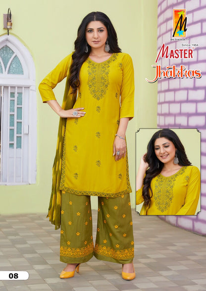 Jhakkas Vol 2 Master Rayon Readymade Plazzo Style Suits Manufacturer Gujarat