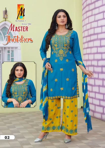 Jhakkas Vol 2 Master Rayon Readymade Plazzo Style Suits Manufacturer Gujarat