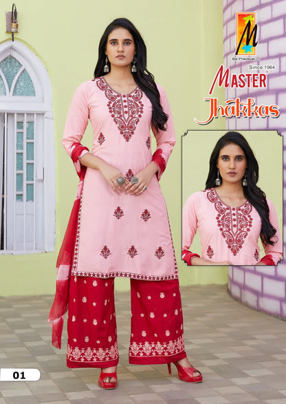 Jhakkas Vol 2 Master Rayon Readymade Plazzo Style Suits Manufacturer Gujarat