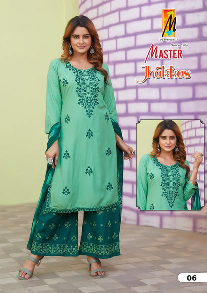Jhakkas Vol 2 Master Rayon Readymade Plazzo Style Suits Manufacturer Gujarat