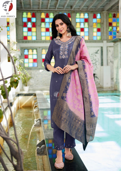 Jhalak Af Dola Silk Readymade Pant Style Suits Wholesaler