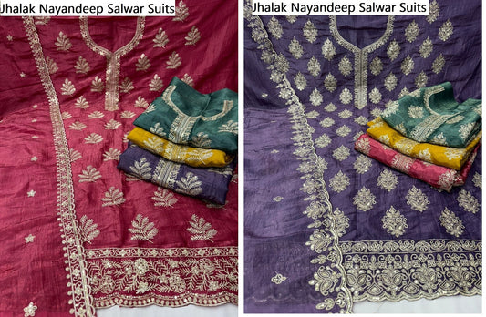 Jhalak Nayandeep Gold Crush Salwar Suits Manufacturer