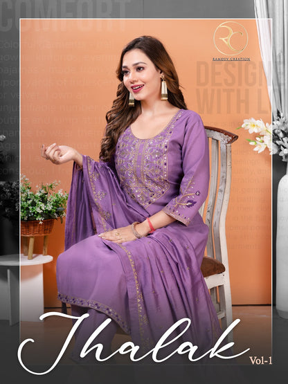 Jhalak Vol 1 Ramdev Creation Vertigan Readymade Pant Style Suits Exporter