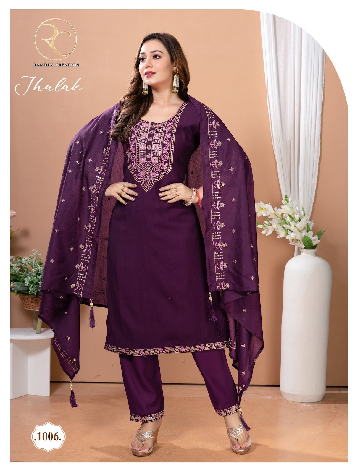 Jhalak Vol 1 Ramdev Creation Vertigan Readymade Pant Style Suits Exporter