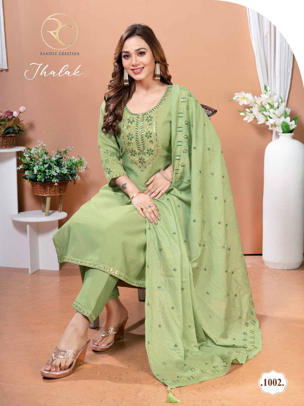 Jhalak Vol 1 Ramdev Creation Vertigan Readymade Pant Style Suits Exporter