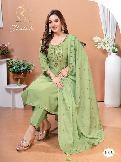 Jhalak Vol 1 Ramdev Creation Vertigan Readymade Pant Style Suits Exporter