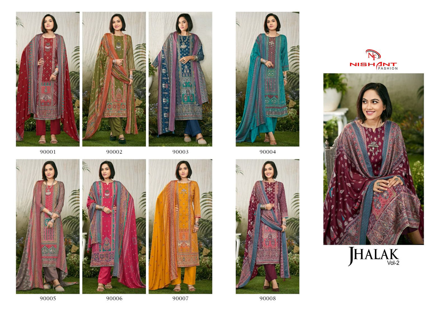 Jhalak Vol 2 Nishant Fashion Twill Pashmina Suits Wholesale Price