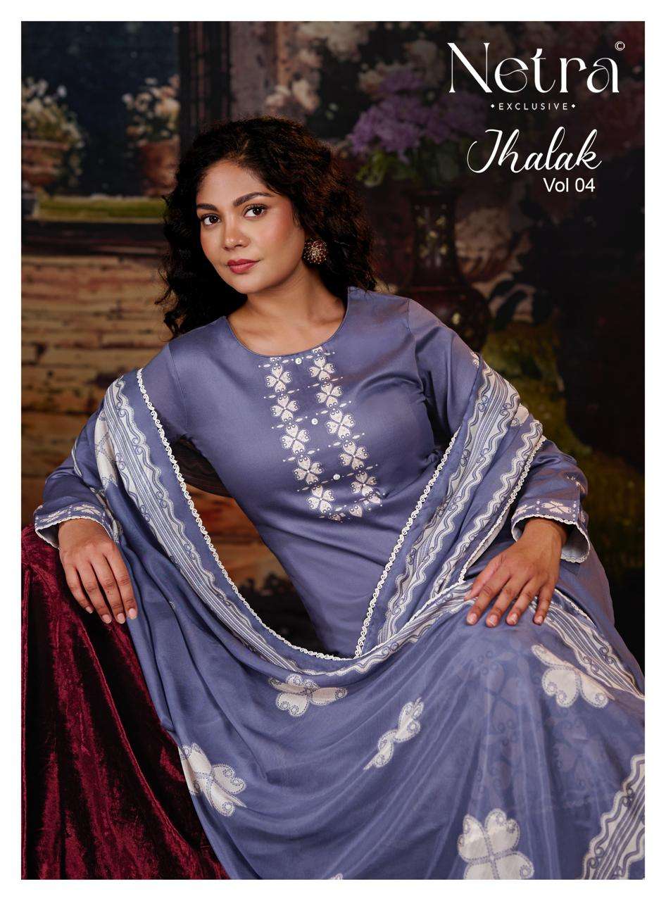 Jhalak Vol 4 Netra Cotton Pant Style Suits Wholesale Rate