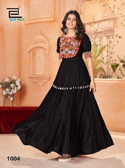 Jhamkudi Bluehills Heavy Rayon Kurti Skirt Set Exporter Gujarat