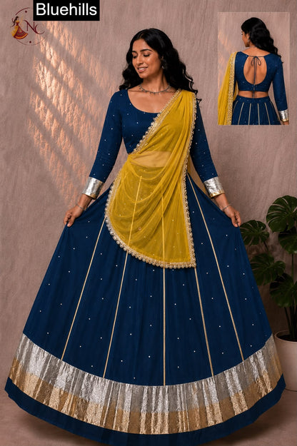 Jhamkudi Navratri Bluehills Rayon Chaniya Choli Supplier Ahmedabad