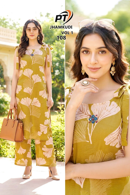 Jhamkudi Vol 1 Pt Vertican Kurti Plazzo Set Manufacturer Ahmedabad