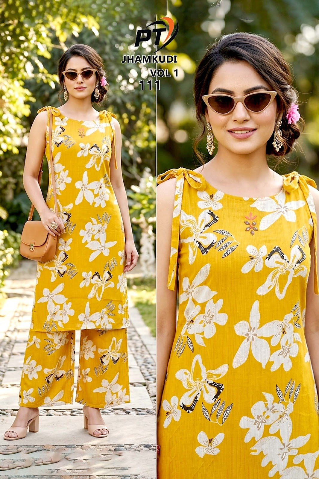 Jhamkudi Vol 1 Pt Vertican Kurti Plazzo Set Manufacturer Ahmedabad