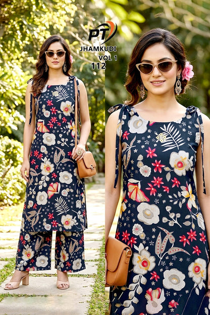 Jhamkudi Vol 1 Pt Vertican Kurti Plazzo Set Manufacturer Ahmedabad