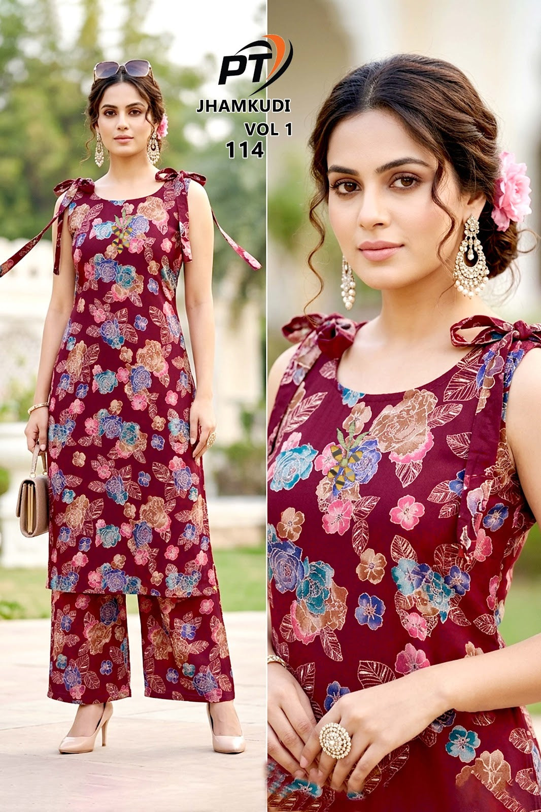 Jhamkudi Vol 1 Pt Vertican Kurti Plazzo Set Manufacturer Ahmedabad