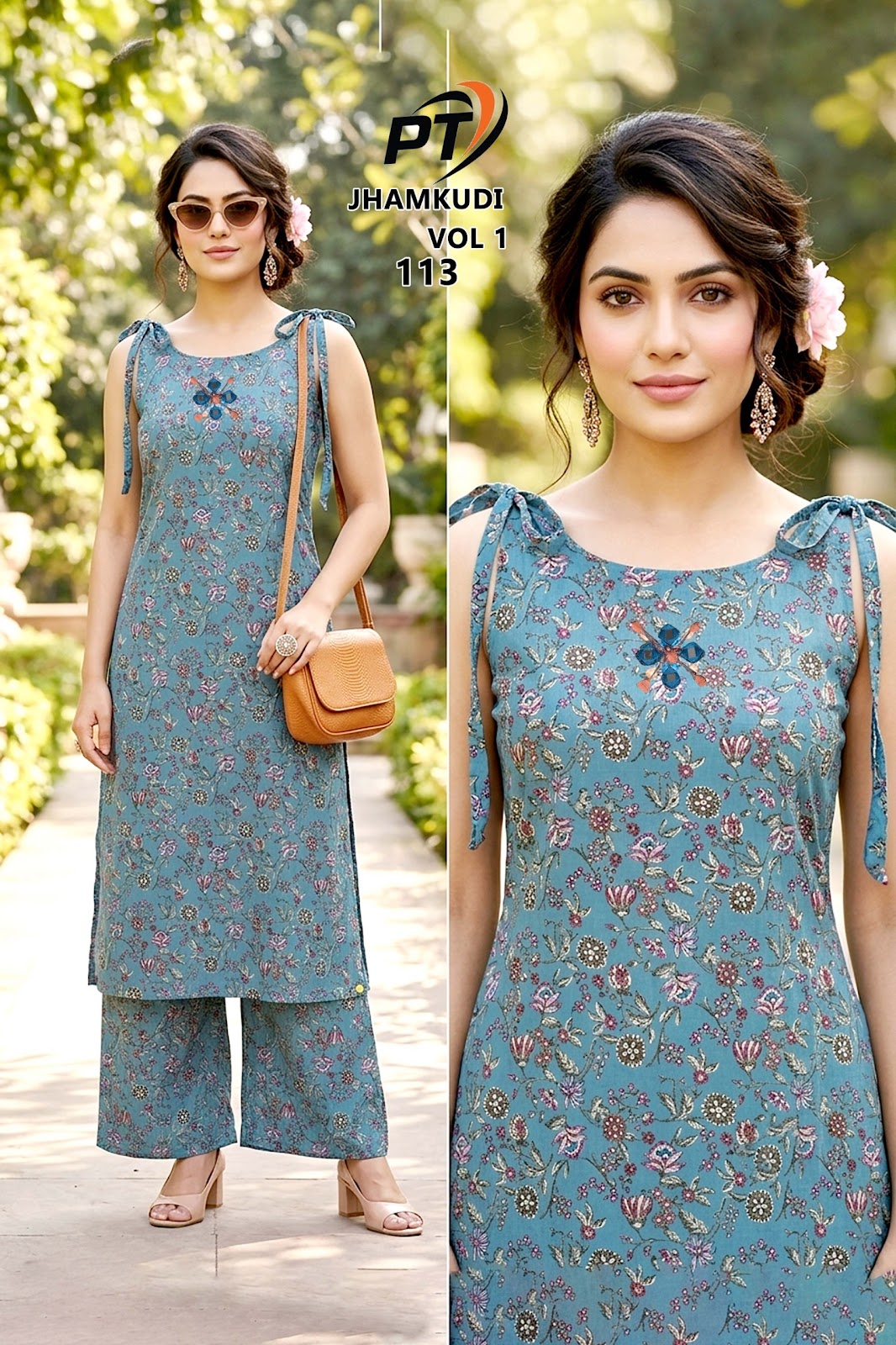 Jhamkudi Vol 1 Pt Vertican Kurti Plazzo Set Manufacturer Ahmedabad
