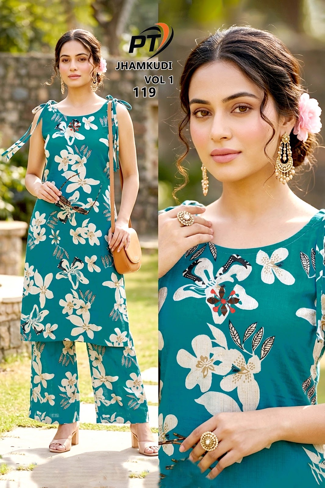 Jhamkudi Vol 1 Pt Vertican Kurti Plazzo Set Manufacturer Ahmedabad