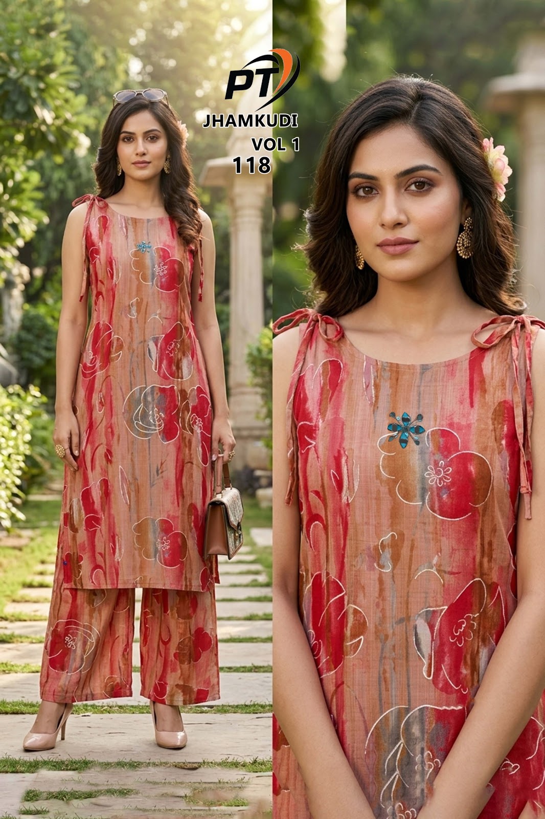 Jhamkudi Vol 1 Pt Vertican Kurti Plazzo Set Manufacturer Ahmedabad