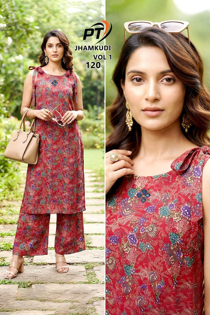 Jhamkudi Vol 1 Pt Vertican Kurti Plazzo Set Manufacturer Ahmedabad
