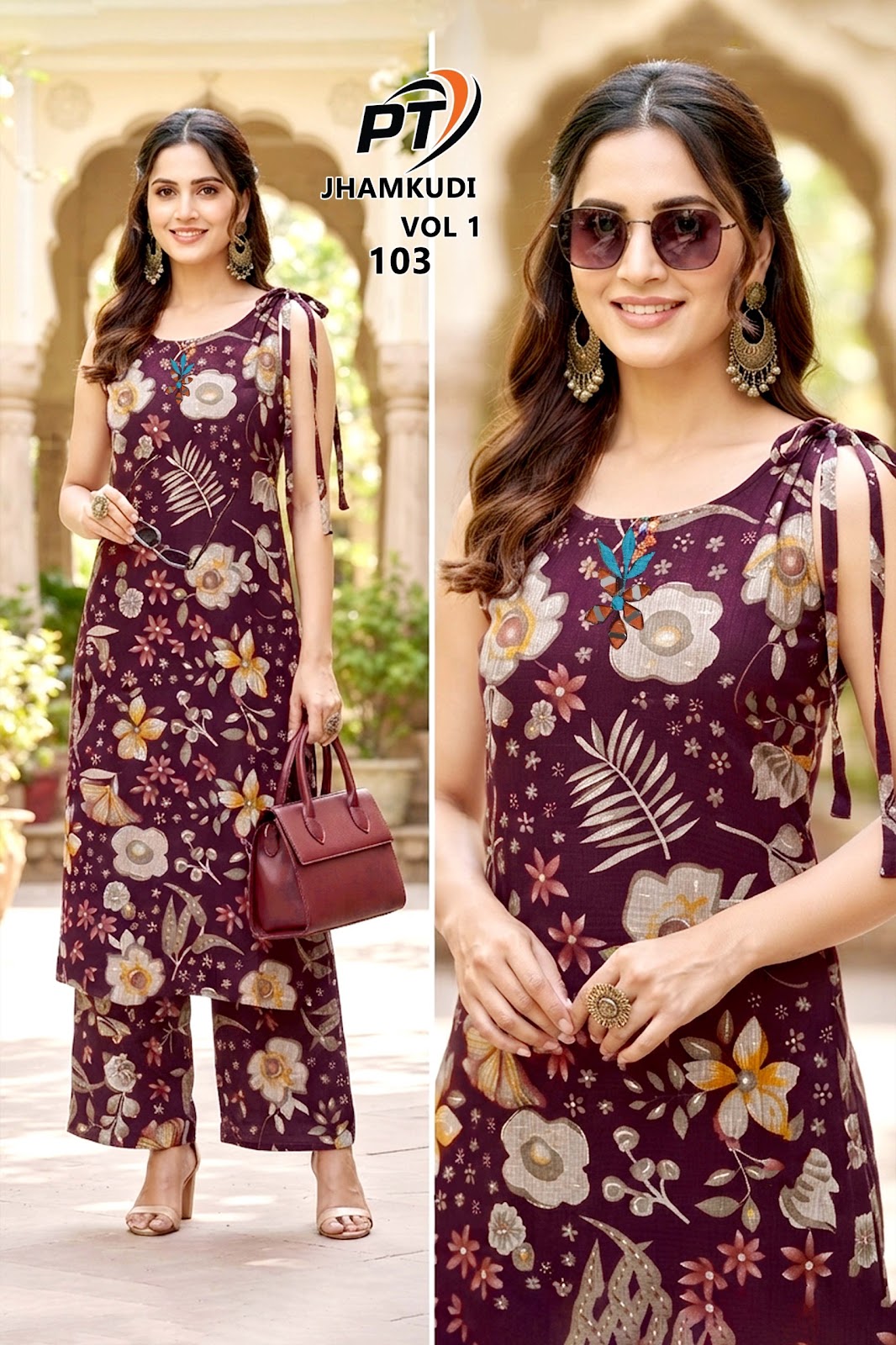 Jhamkudi Vol 1 Pt Vertican Kurti Plazzo Set Manufacturer Ahmedabad